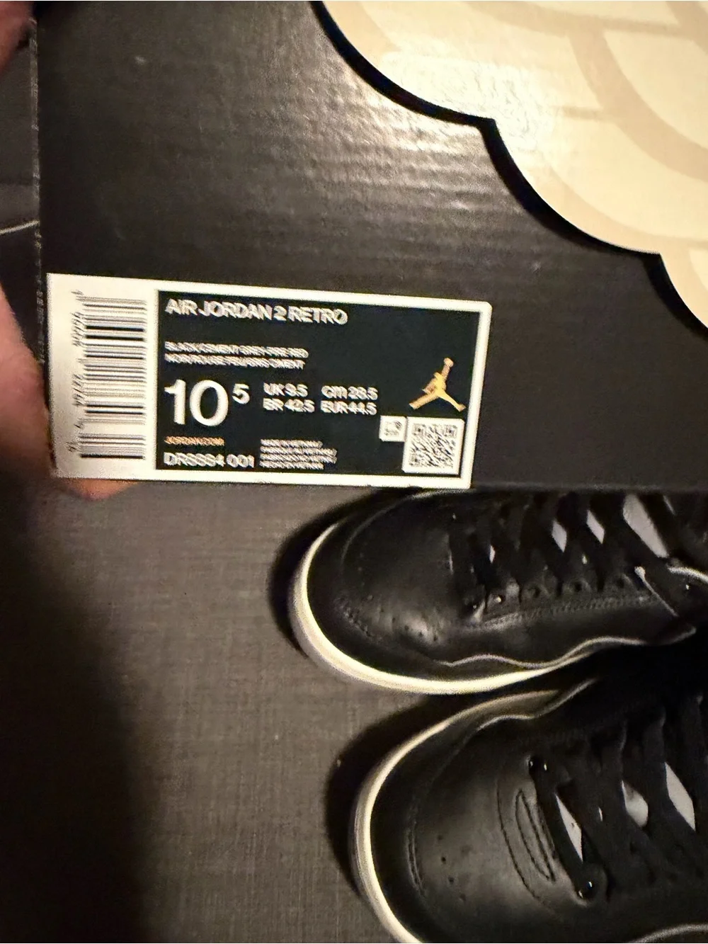 Size 10.5 Nike Jordan 2 black cement